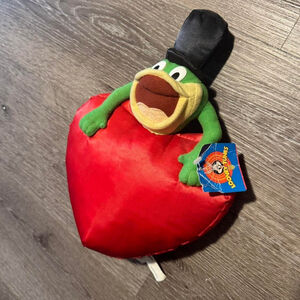 Vintage 1997 Looney Tunes Michigan J Frog Heart Plush Toy